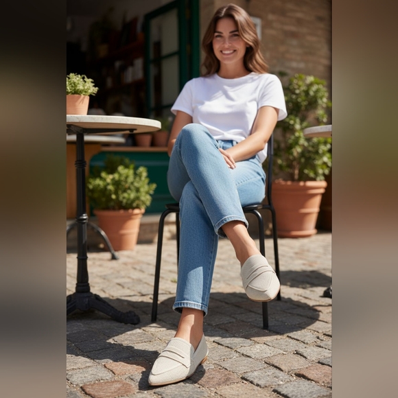 Aerosoles Women’s Size 8 Sparkle Knit Loafers Beige Gold NWOT - Picture 2 of 12